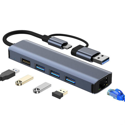 BYL-2208 5 in 2 USB USB-C / Type-C ไปยัง USB มัลติฟังก์ชั่น Docking Station HUB Adapter, BYL-2208