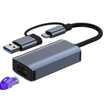 BYL-2207 2 in 1 USB + Type-C ถึง RJ45 Docking Station HUB Adapter, BYL-2207TU