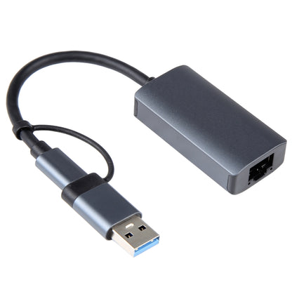 BYL-2207 2 in 1 USB + Type-C ถึง RJ45 Docking Station HUB Adapter, BYL-2207TU