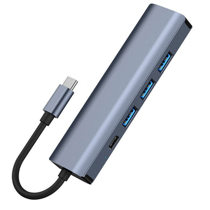 BYL-2302 5 in 1 USB-C / Type-C ไปยัง USB มัลติฟังก์ชั่น Docking Station HUB Adapter พร้อมพอร์ตเครือข่าย 1000M, BYL-2302