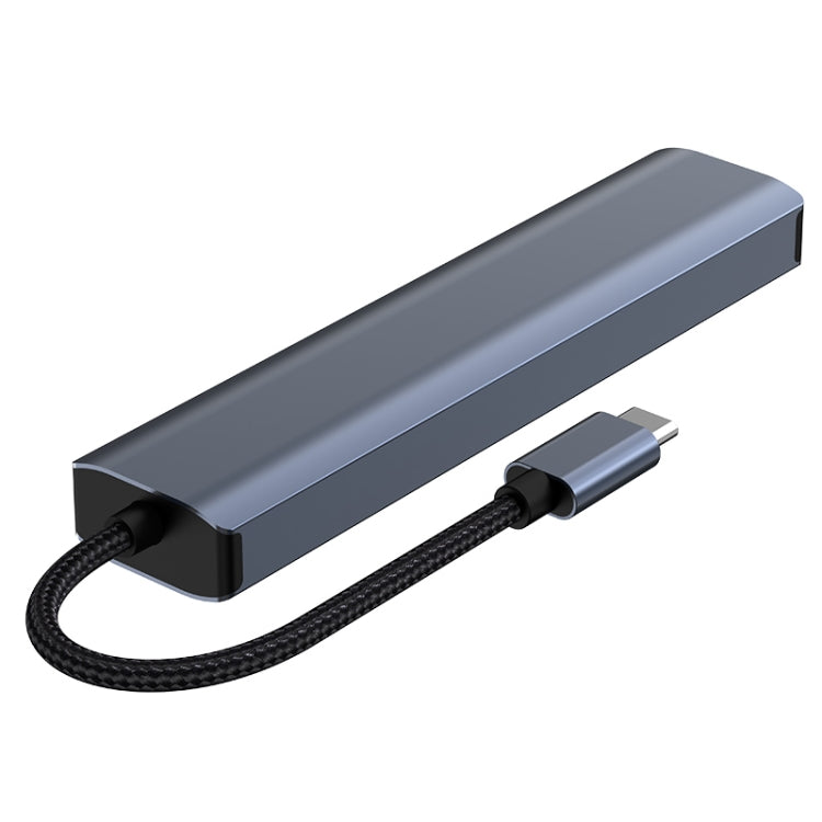 BYL-2210 6 in 1 USB-C / Type-C ไปยัง USB มัลติฟังก์ชั่น Docking Station HUB Adapter พร้อมพอร์ตเครือข่าย 1000M, BYL-2210