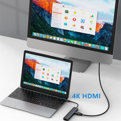 BYL-2210 6 in 1 USB-C / Type-C ไปยัง USB มัลติฟังก์ชั่น Docking Station HUB Adapter พร้อมพอร์ตเครือข่าย 1000M, BYL-2210