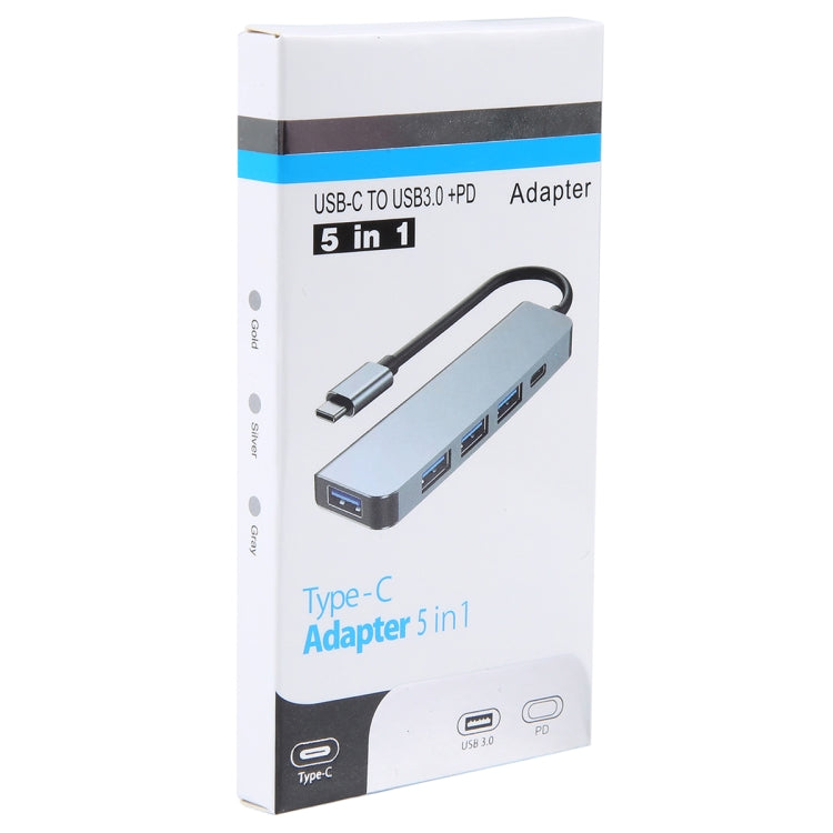 BYL-2301 5 in 1 USB-C / Type-C ไปยัง USB มัลติฟังก์ชั่น Docking Station HUB Adapter, BYL-2301T