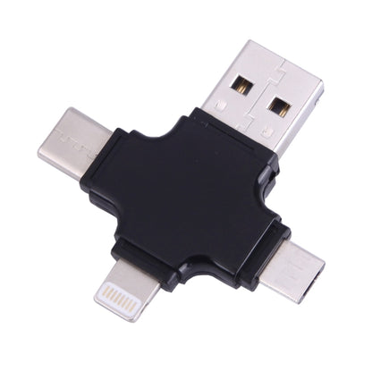 4 in 1 USB-C / Type-C และ USB 2.0 และ Micro USB และเครื่องอ่านการ์ด TF 8 พินสำหรับ MacBook, PC, แล็ปท็อป, สมาร์ทโฟนพร้อมฟังก์ชัน OTG รองรับ FAT32 และ exFAT