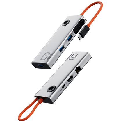 ROCK TR28 HDMI 4K Gigabit Network PD ที่ชาร์จด่วน 6 in 1 USB 3.0 HUB, TR28 6  in 1 HUB