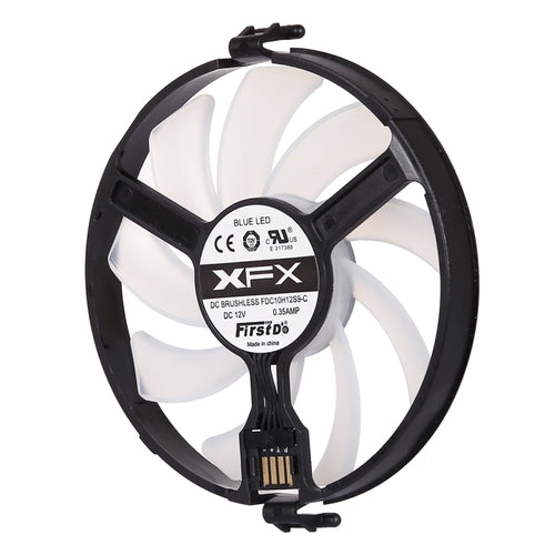 GPU Cooler พัดลมการ์ดกราฟิกการ์ด VGA โบลเวอร์คูลเลอร์สำหรับ XFX RX470 RX480 พร้อมไฟสีแดง, Red Light