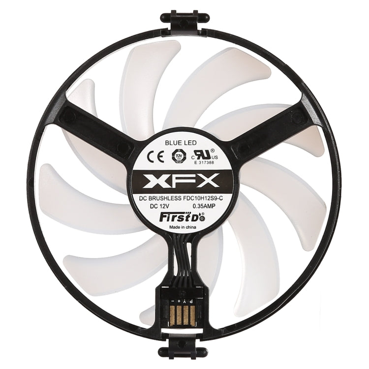 GPU Cooler พัดลมการ์ดกราฟิกการ์ด VGA โบลเวอร์คูลเลอร์สำหรับ XFX RX470 RX480 พร้อมไฟสีแดง, Red Light