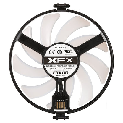 GPU Cooler พัดลมการ์ดกราฟิกการ์ด VGA โบลเวอร์คูลเลอร์สำหรับ XFX RX470 RX480 พร้อมไฟสีแดง, Red Light