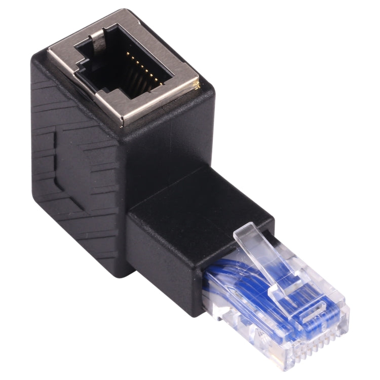 RJ45 ตัวแปลงชายหญิง 90 องศาอะแดปเตอร์สำหรับ Cat5 Cat6 LAN Ethernet สายเคเบิลเครือข่าย, 90 Degrees Up