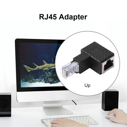 RJ45 ตัวแปลงชายหญิง 90 องศาอะแดปเตอร์สำหรับ Cat5 Cat6 LAN Ethernet สายเคเบิลเครือข่าย, 90 Degrees Up
