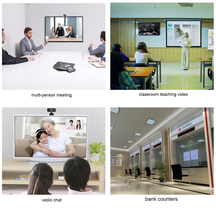 HXSJ S50 30fps 100 ล้านพิกเซล 720P HD เว็บแคมสำหรับเดสก์ท็อป / แล็ปท็อป / สมาร์ททีวีพร้อมไมโครโฟนดูดซับเสียง 10 ม. ความยาวสายเคเบิล: 1.4 ม., S50