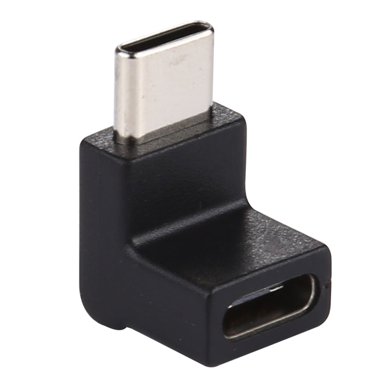 Type-C / USB-C ชายเป็น Type-C / USB-C หญิง 90 องศาข้อศอกหัวอะแดปเตอร์โลหะผสมอลูมิเนียม, Type-C Male to Type-C Female