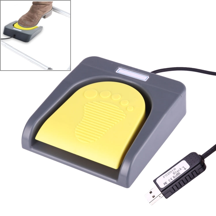FS2016_USB PCsensor USB Foot Switch คีย์บอร์ดควบคุมเท้า, มัลติมีเดีย / คีย์บอร์ด / เกมแพด / เมาส์ / สตริง / ฟังก์ชั่นการรับภาพอัลตราซาวนด์, 1 Foot Switch