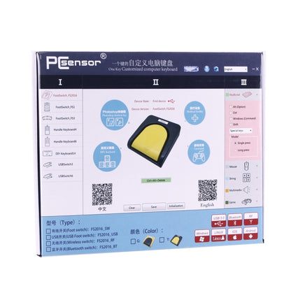 FS2016_USB PCsensor USB Foot Switch คีย์บอร์ดควบคุมเท้า, มัลติมีเดีย / คีย์บอร์ด / เกมแพด / เมาส์ / สตริง / ฟังก์ชั่นการรับภาพอัลตราซาวนด์, 1 Foot Switch