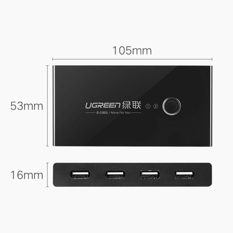 ตัวเลือกสวิตช์ USB Ugreen 2 พอร์ต USB การแชร์พอร์ต USB 4 พอร์ตอะแดปเตอร์สวิตช์สำหรับเมาส์ คีย์บอร์ด เครื่องพิมพ์, US216