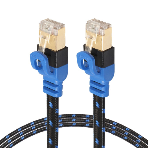 REXLIS CAT7-2 เคลือบทอง CAT7 Flat Ethernet 10 Gigabit สองสีสาย LAN เครือข่ายแบบถักสำหรับเราเตอร์เครือข่าย LAN โมเด็มพร้อมขั้วต่อ RJ45 แบบป้องกันความยาว: 1 ม., Length: 1m