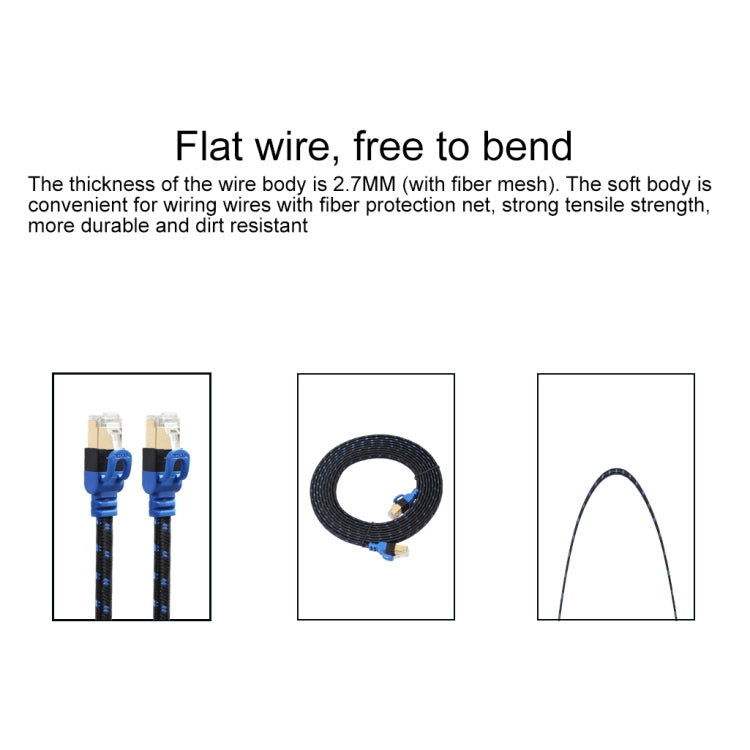 REXLIS CAT7-2 เคลือบทอง CAT7 แบนอีเธอร์เน็ต 10 กิกะบิตสองสีสาย LAN เครือข่ายแบบถักสำหรับเราเตอร์เครือข่าย LAN โมเด็มพร้อมขั้วต่อ RJ45 ป้องกันความยาว: 5 ม., Length: 5m