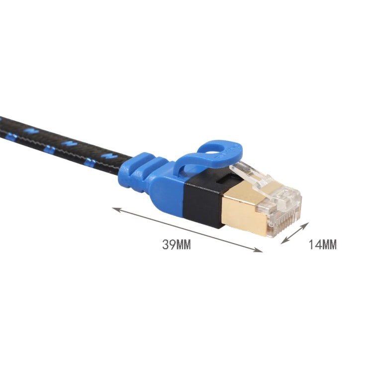 REXLIS CAT7-2 เคลือบทอง CAT7 Flat Ethernet 10 Gigabit สองสีสาย LAN เครือข่ายแบบถักสำหรับเราเตอร์เครือข่าย LAN โมเด็มพร้อมขั้วต่อ RJ45 แบบป้องกันความยาว: 10 ม., Length: 10m