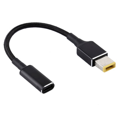 PD 100W 18.5-20V ปลั๊กสี่เหลี่ยมสำหรับอะแดปเตอร์ USB-C / Type-C สายถักไนลอนสำหรับ Lenovo