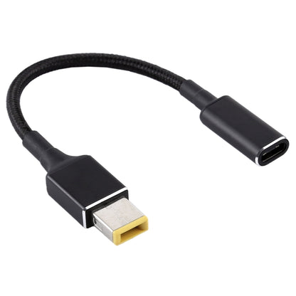 PD 100W 18.5-20V ปลั๊กสี่เหลี่ยมสำหรับอะแดปเตอร์ USB-C / Type-C สายถักไนลอนสำหรับ Lenovo