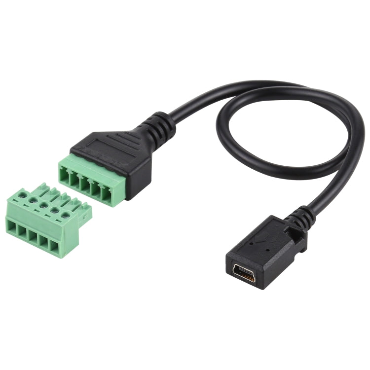 มินิ 5 พินตัวเมียถึง 5 พินขั้วต่อแบบเสียบปลั๊กขั้วต่อ USB แบบบัดกรีสายเคเบิลอะแดปเตอร์เชื่อมต่อ Solderless ความยาว: 30 ซม., Mini 5 Pin Female
