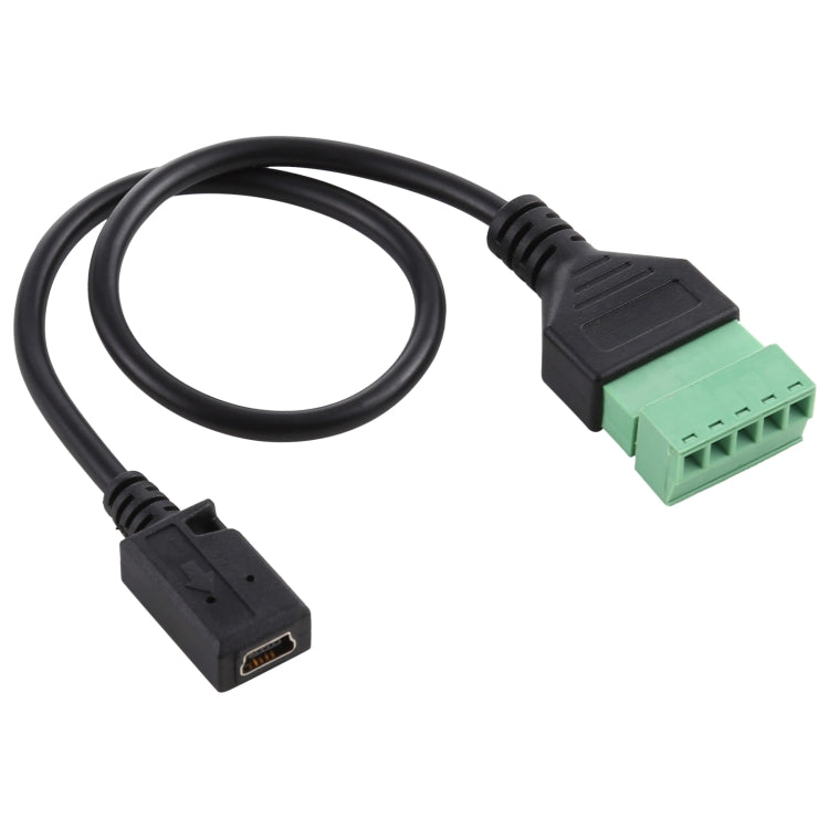 มินิ 5 พินตัวเมียถึง 5 พินขั้วต่อแบบเสียบปลั๊กขั้วต่อ USB แบบบัดกรีสายเคเบิลอะแดปเตอร์เชื่อมต่อ Solderless ความยาว: 30 ซม., Mini 5 Pin Female