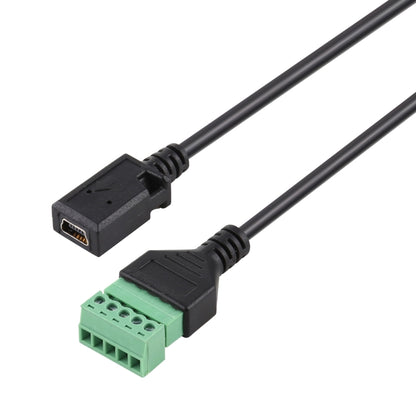 มินิ 5 พินตัวเมียถึง 5 พินขั้วต่อแบบเสียบปลั๊กขั้วต่อ USB แบบบัดกรีสายเคเบิลอะแดปเตอร์เชื่อมต่อ Solderless ความยาว: 30 ซม., Mini 5 Pin Female