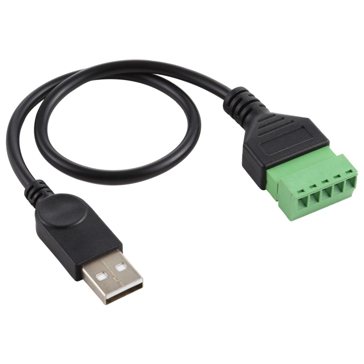 USB ชายกับขั้วต่อแบบเสียบได้ 5 พินขั้วต่อ USB แบบบัดกรี Solderless สายอะแดปเตอร์เชื่อมต่อความยาว: 30 ซม., USB Male