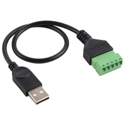 USB ชายกับขั้วต่อแบบเสียบได้ 5 พินขั้วต่อ USB แบบบัดกรี Solderless สายอะแดปเตอร์เชื่อมต่อความยาว: 30 ซม., USB Male