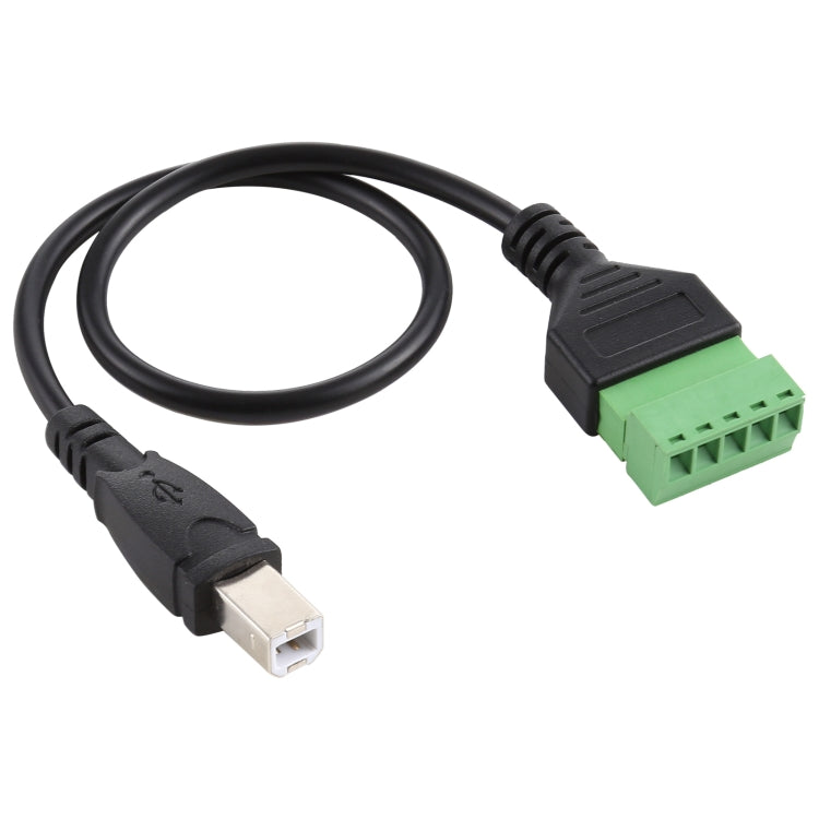 ปลั๊ก USB Type-B ตัวผู้เข้ากับขั้วต่อแบบเสียบได้ 5 พินตัวเชื่อมต่อ USB แบบบัดกรีสายเคเบิลอะแดปเตอร์เชื่อมต่อ Solderless ความยาว: 30 ซม., USB Type-B Male