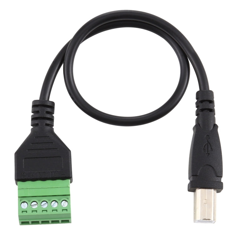ปลั๊ก USB Type-B ตัวผู้เข้ากับขั้วต่อแบบเสียบได้ 5 พินตัวเชื่อมต่อ USB แบบบัดกรีสายเคเบิลอะแดปเตอร์เชื่อมต่อ Solderless ความยาว: 30 ซม., USB Type-B Male