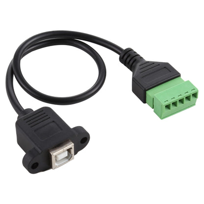 ปลั๊ก USB Type-B ตัวเมียถึงขั้วต่อแบบเสียบได้ 5 พินตัวเชื่อมต่อ USB แบบบัดกรีสายเคเบิลอะแดปเตอร์เชื่อมต่อ Solderless ความยาว: 30 ซม., USB Type-B Female