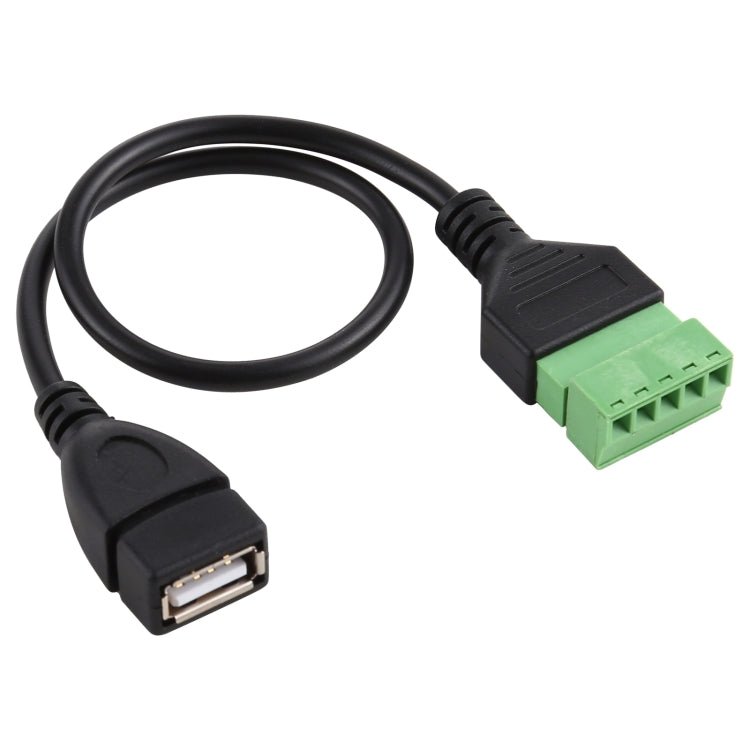 ปลั๊กตัวเมีย USB เข้ากับขั้วต่อแบบเสียบได้ 5 พินตัวเชื่อมต่อ USB แบบบัดกรีสายเคเบิลอะแดปเตอร์เชื่อมต่อ Solderless ความยาว: 30 ซม., USB Female