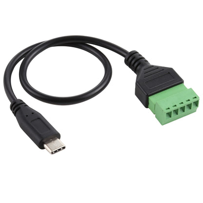 USB-C / Type-C ชายถึง 5 พินขั้วต่อแบบเสียบได้ขั้วต่อ USB แบบบัดกรีสายเคเบิลอะแดปเตอร์เชื่อมต่อ Solderless ความยาว: 30 ซม., Type-C Male