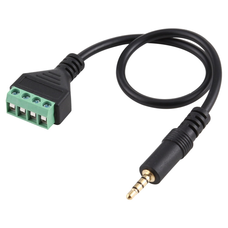 ขั้วต่อแบบเสียบได้ชายขนาด 3.5 มม. ถึง 4 พินขั้วต่อแบบไม่มีขั้วต่อ Solderless สายเคเบิลอะแดปเตอร์เชื่อมต่อความยาว: 30 ซม., 3.5mm Male to 4 Pin