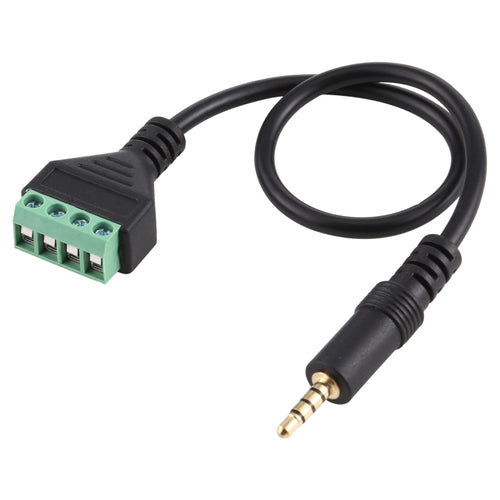 ขั้วต่อแบบเสียบได้ชายขนาด 3.5 มม. ถึง 4 พินขั้วต่อแบบไม่มีขั้วต่อ Solderless สายเคเบิลอะแดปเตอร์เชื่อมต่อความยาว: 30 ซม., 3.5mm Male to 4 Pin