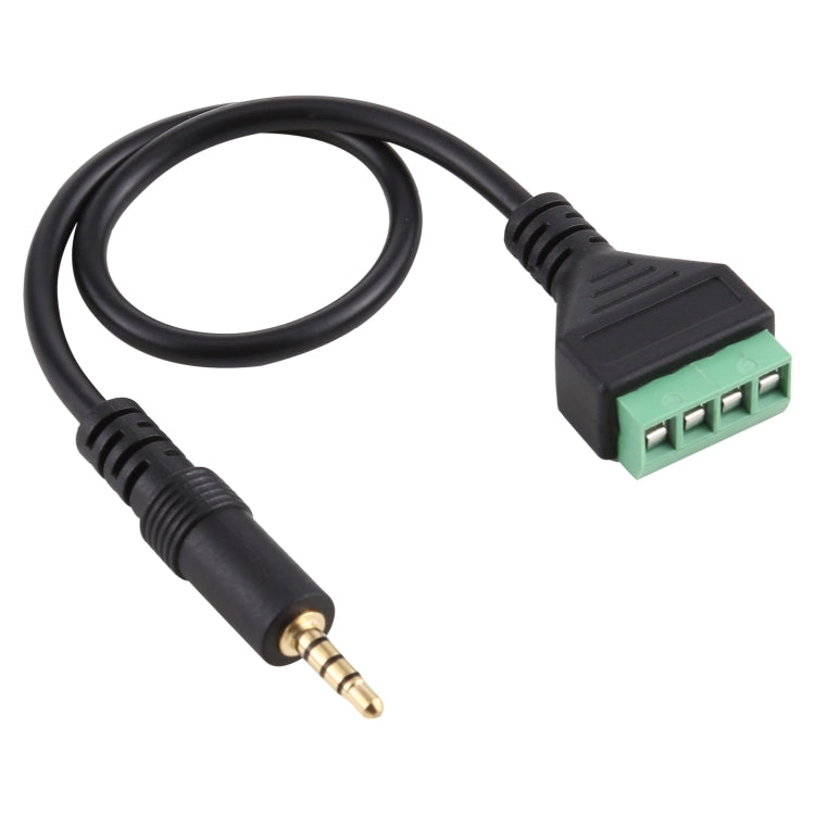 ขั้วต่อแบบเสียบได้ชายขนาด 3.5 มม. ถึง 4 พินขั้วต่อแบบไม่มีขั้วต่อ Solderless สายเคเบิลอะแดปเตอร์เชื่อมต่อความยาว: 30 ซม., 3.5mm Male to 4 Pin