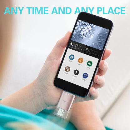 Richwell 3 in 1 128G Type-C 8 Pin USB 3.0 Metal Double Cover Push-pull Flash Disk พร้อมฟังก์ชัน OTG