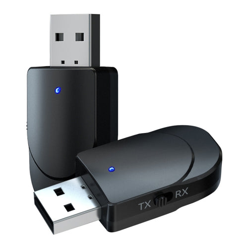 KN330 3 ใน 1 USB Bluetooth 5.0 อะแดปเตอร์เครื่องส่งสัญญาณพร้อมปุ่มสวิทช์และอินเทอร์เฟซ 3.5 มม.AUX, KN330