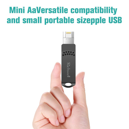 Richwell 16G Type-C 8 Pin USB 3.0 Metal Push-pull Flash Disk พร้อมฟังก์ชัน OTG