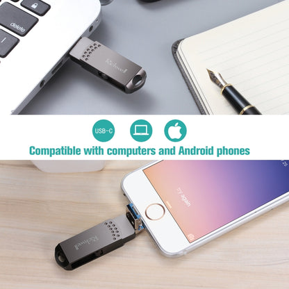 Richwell 16G Type-C 8 Pin USB 3.0 Metal Push-pull Flash Disk พร้อมฟังก์ชัน OTG