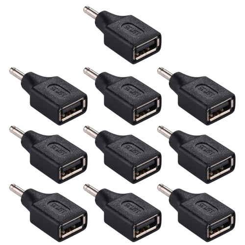 10 ชิ้น 3.5x1.35 มิลลิเมตรชายกับ USB หญิงอะแดปเตอร์เชื่อมต่อ, 3.5x1.35mm Male to USB Female