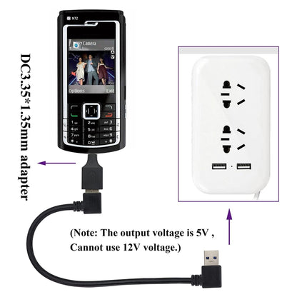 10 ชิ้น 3.5x1.35 มิลลิเมตรชายกับ USB หญิงอะแดปเตอร์เชื่อมต่อ, 3.5x1.35mm Male to USB Female