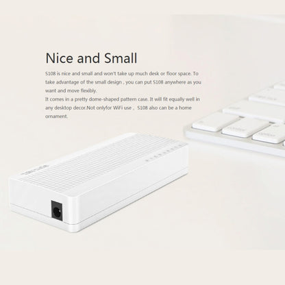 Tenda S108 8 พอร์ต 10 / 100Mbps Fast Ethernet Network Switch LAN HUB, Tenda SG108 8 Ports White