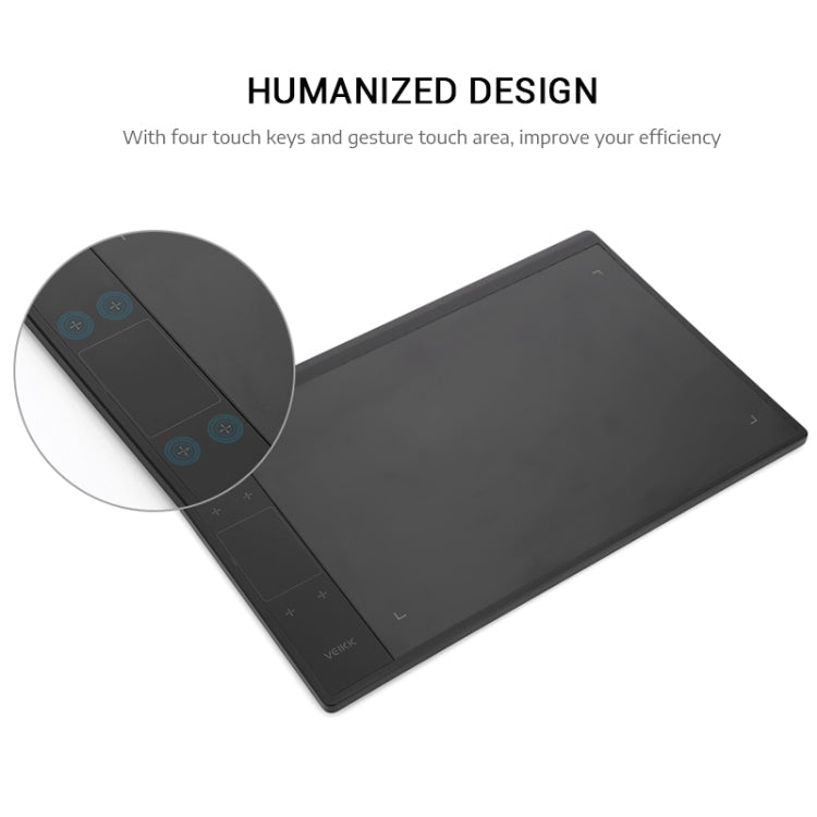 VEIKK A30 10x6 นิ้ว 5080 LPI แท็บเล็ตกราฟิกอิเล็กทรอนิกส์ Smart Touch พร้อมอินเทอร์เฟซ Type-c, A30