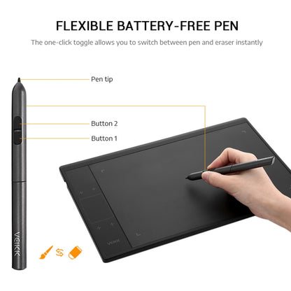 VEIKK A30 10x6 นิ้ว 5080 LPI แท็บเล็ตกราฟิกอิเล็กทรอนิกส์ Smart Touch พร้อมอินเทอร์เฟซ Type-c, A30