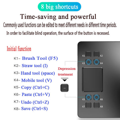 VEIKK A50 10x6 นิ้ว 5080 LPI แท็บเล็ตกราฟิกอิเล็กทรอนิกส์ Smart Touch พร้อมอินเทอร์เฟซ Type-c, A50