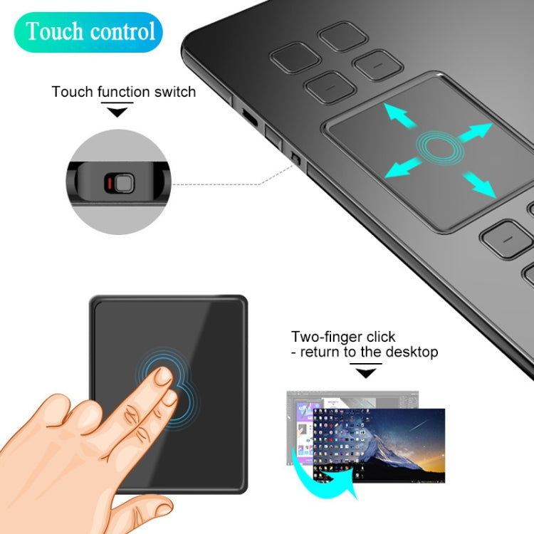 VEIKK A50 10x6 นิ้ว 5080 LPI แท็บเล็ตกราฟิกอิเล็กทรอนิกส์ Smart Touch พร้อมอินเทอร์เฟซ Type-c, A50