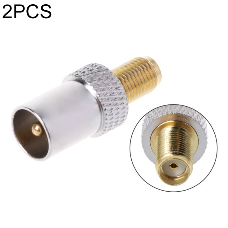 2 ชิ้น SMA หญิงกับทีวี IEC ชาย RF เชื่อมต่อ, SMA Female to IEC Male