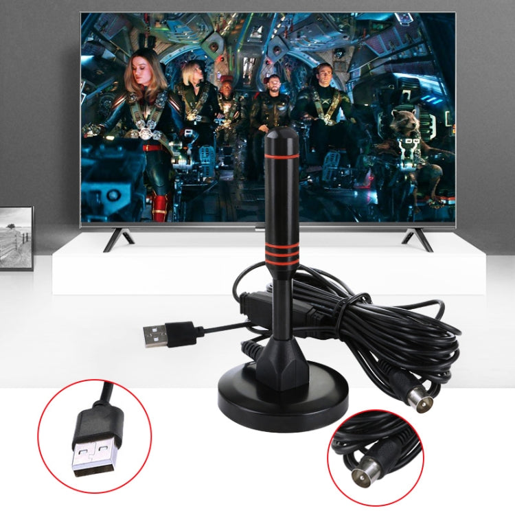 เสาอากาศทีวีรับสัญญาณสูง 22dBi สำหรับโทรทัศน์ DVB-T / เครื่องรับสัญญาณทีวี USB พร้อมเครื่องขยายเสียง HDTV แบบพกพา Booster, 22dBi DVB-T / USB